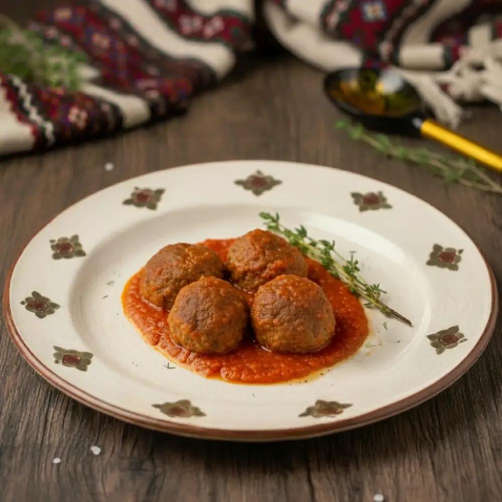 Chiftele de porc în sos de roșii