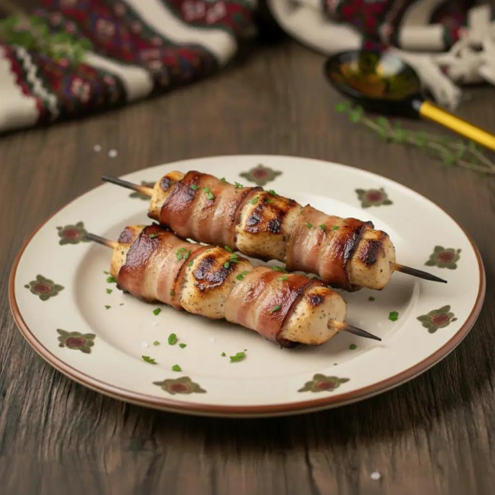 Frigărui de pui în bacon