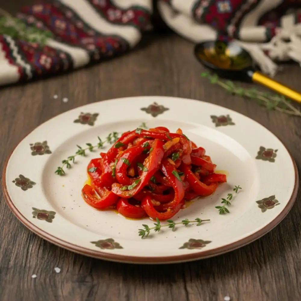 Ardei copt în oțet și usturoi