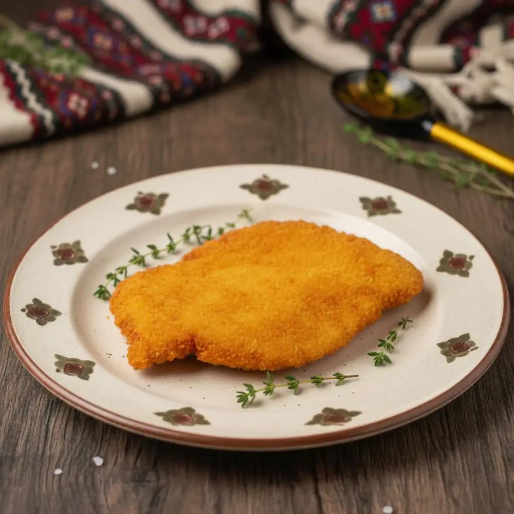 Șnițel de pui cu fulgi de porumb