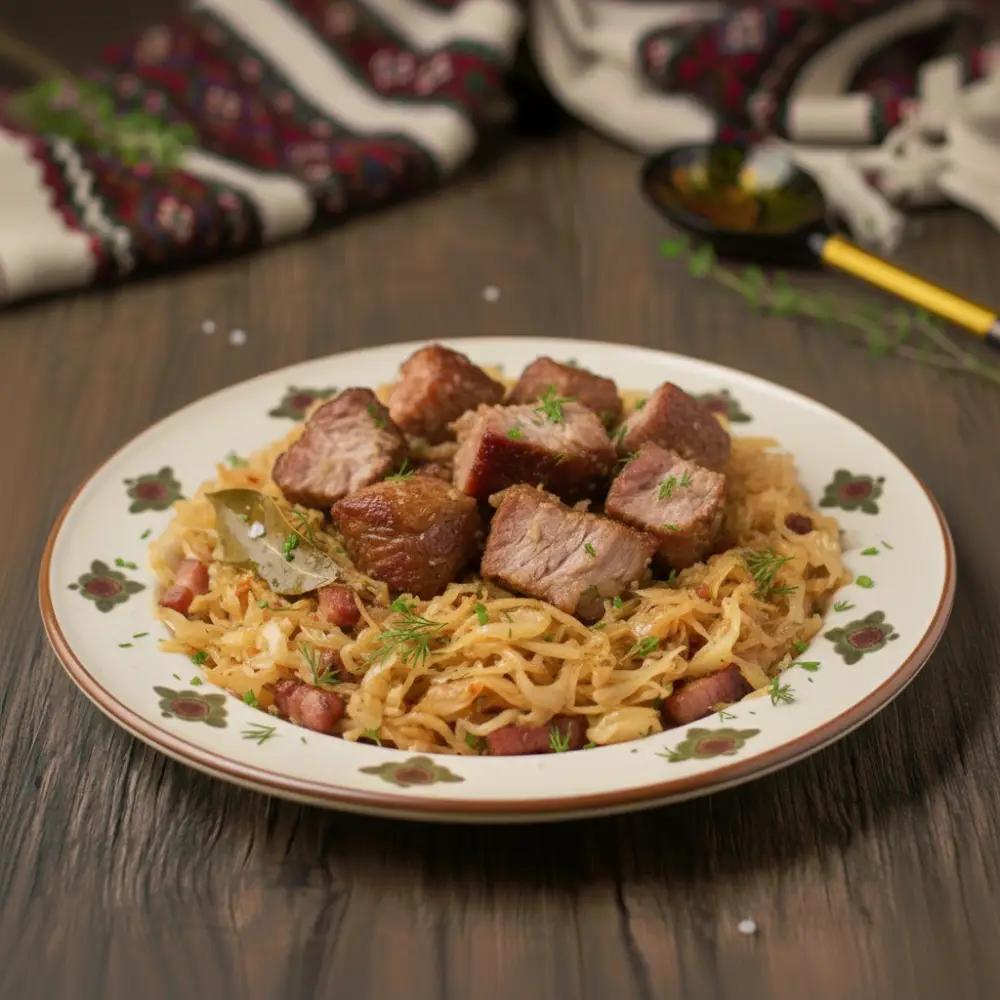 Varză călită cu ciolan